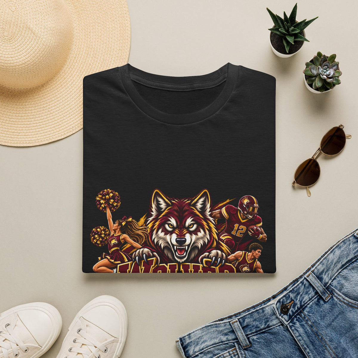 Wolves Mascot T-Shirt — Fierce Wolf Sports Graphic Tee
