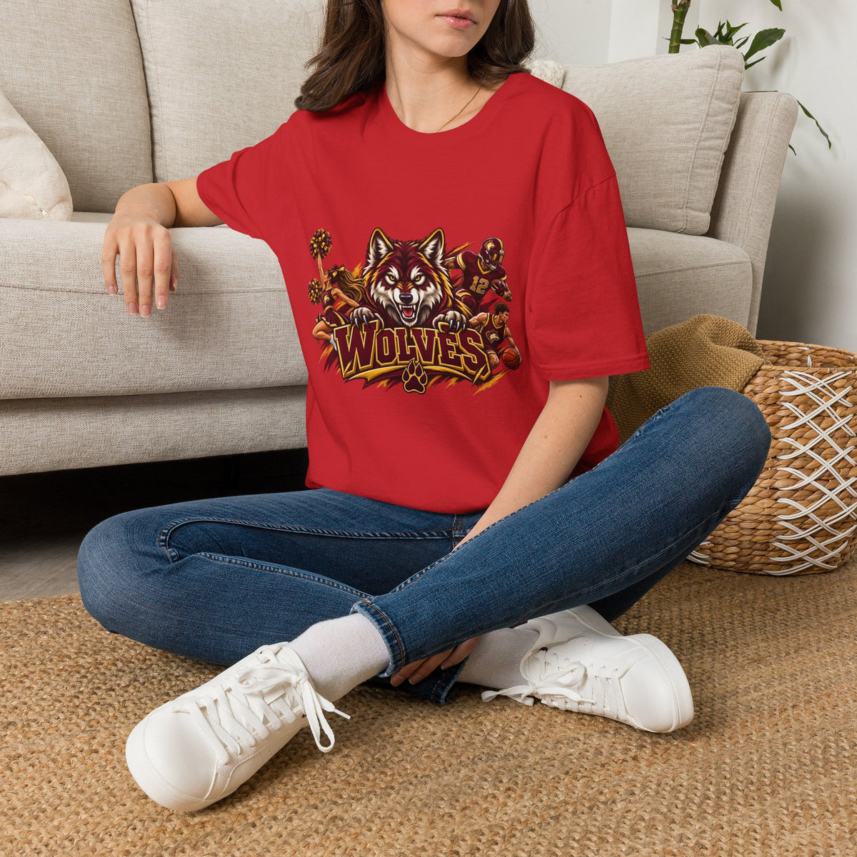 Wolves Mascot T-Shirt — Fierce Wolf Sports Graphic Tee
