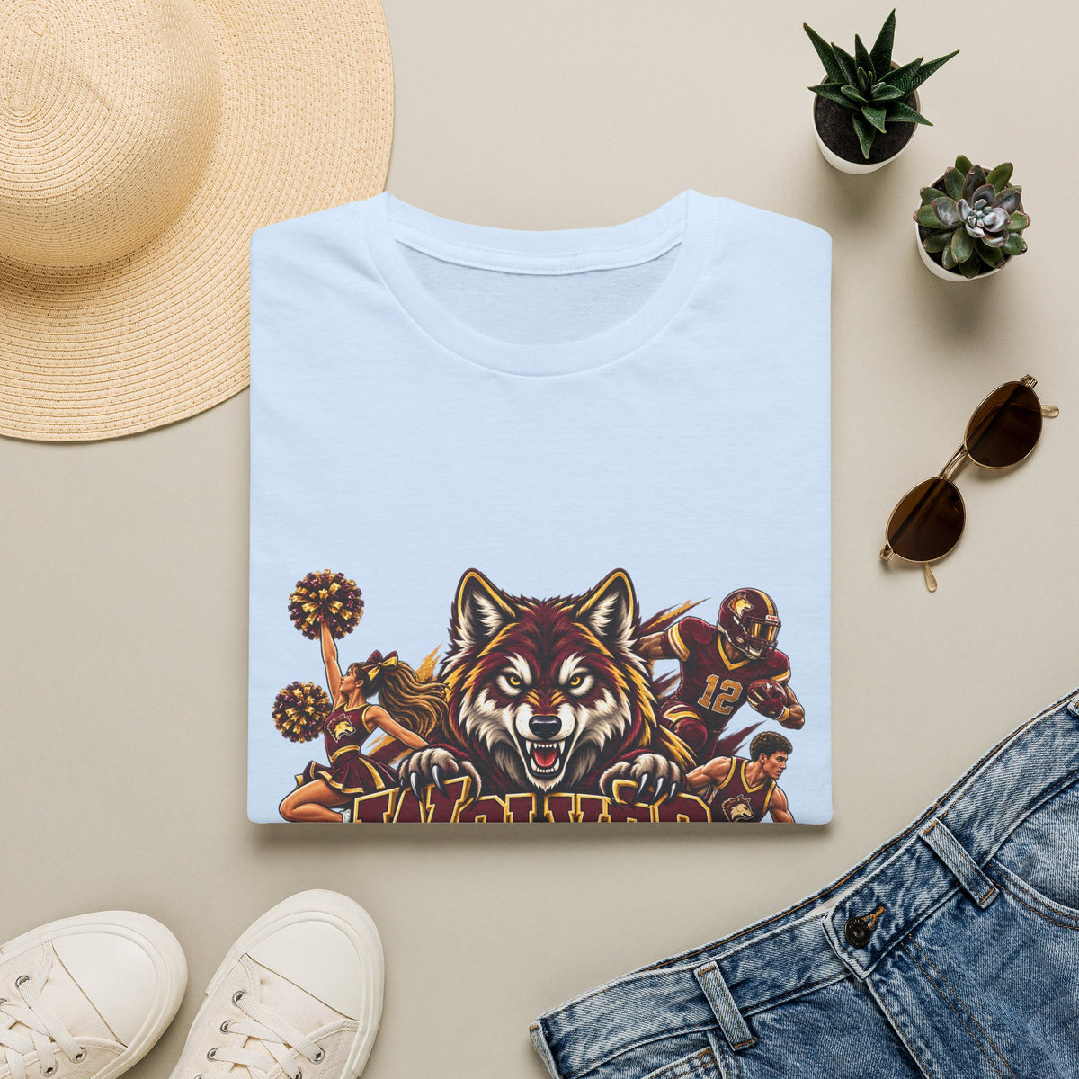 Wolves Mascot T-Shirt — Fierce Wolf Sports Graphic Tee