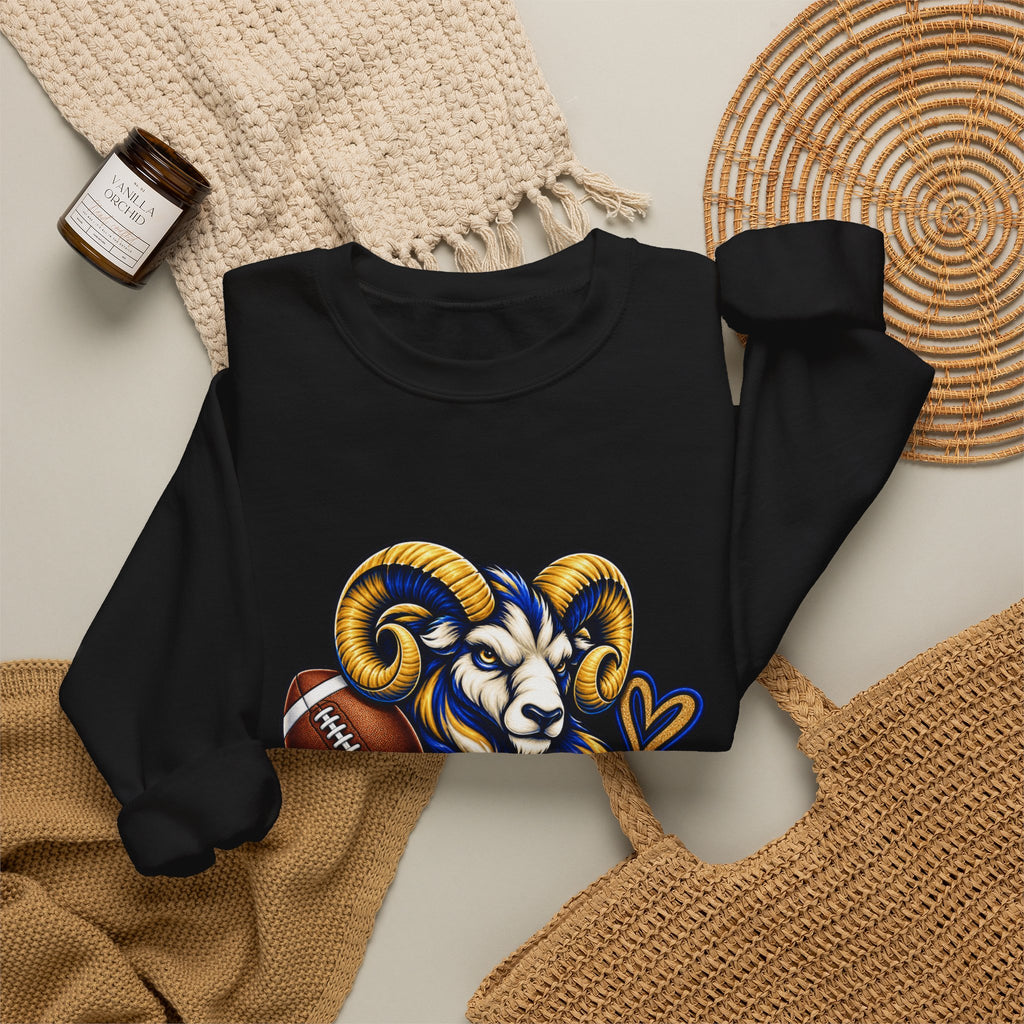 Football Mom Sweatshirt – Ram Mascot Graphic Crewneck