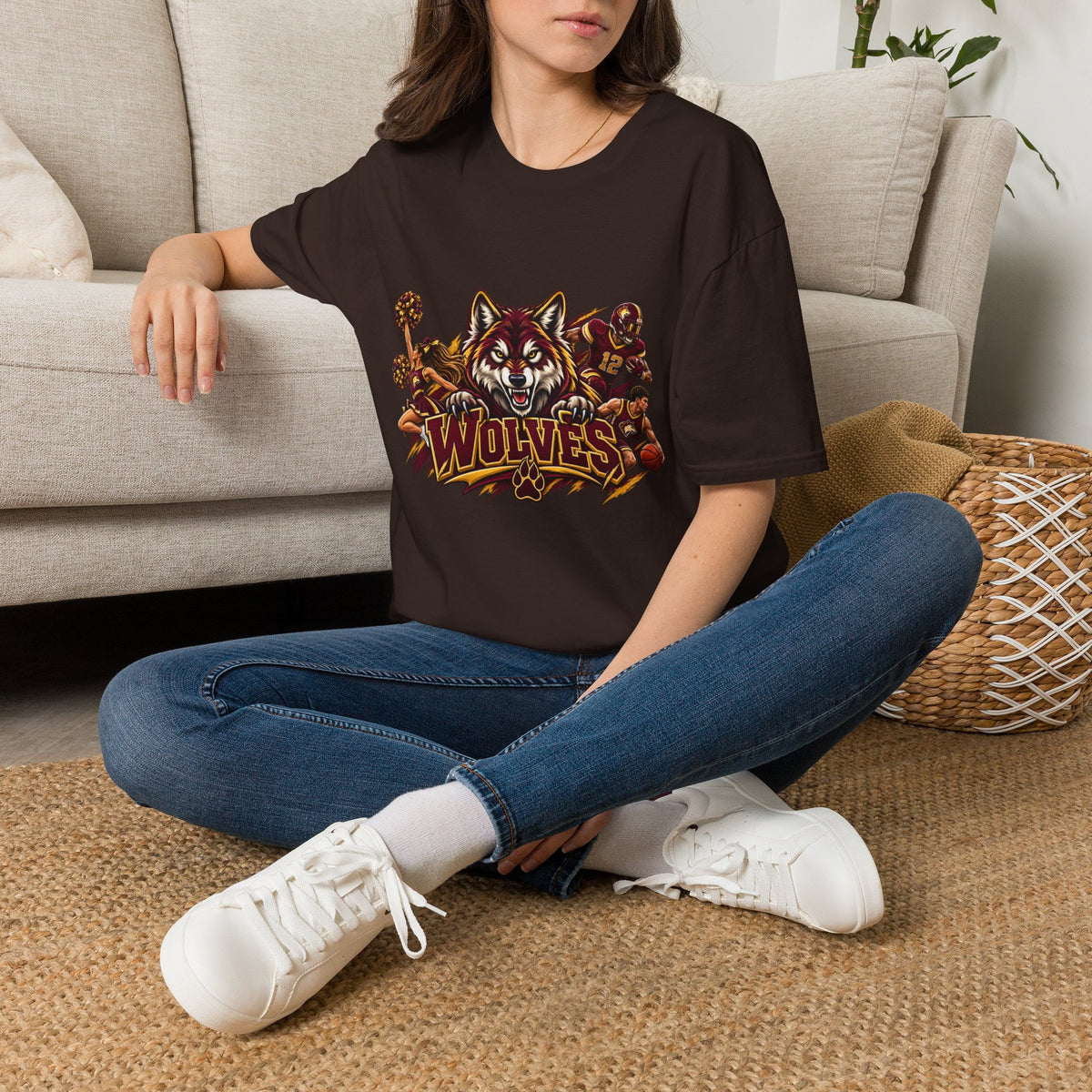 Wolves Mascot T-Shirt — Fierce Wolf Sports Graphic Tee