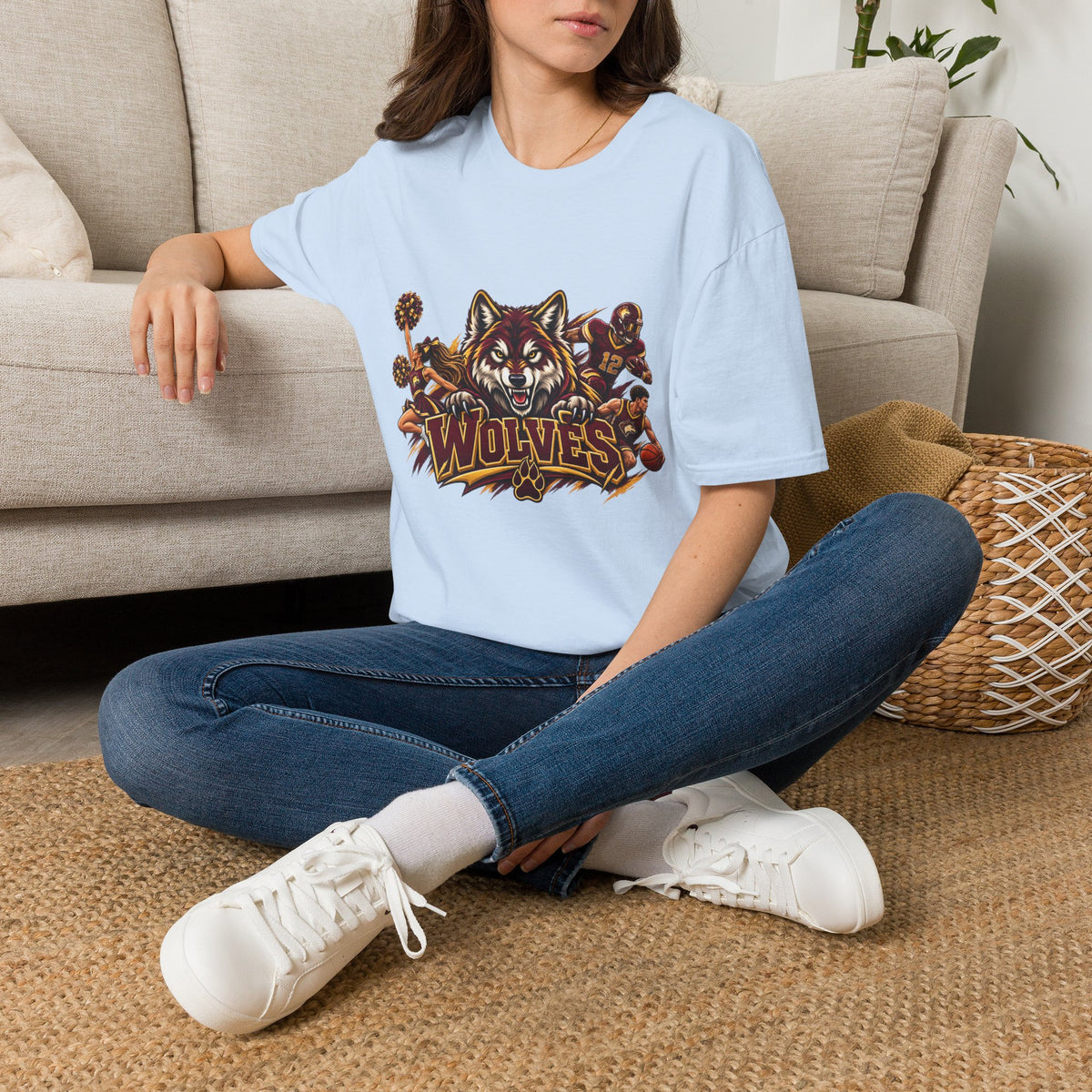 Wolves Mascot T-Shirt — Fierce Wolf Sports Graphic Tee