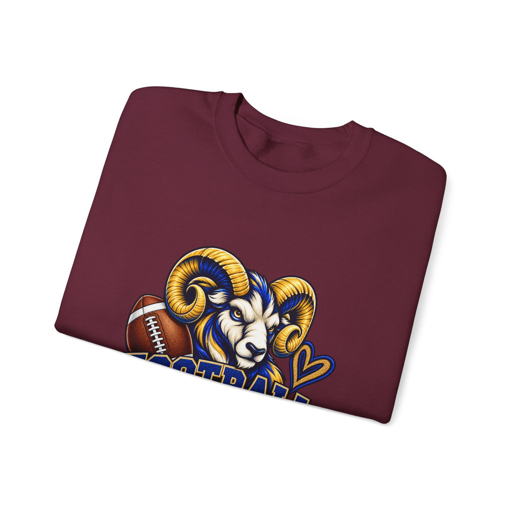 Football Mom Sweatshirt – Ram Mascot Graphic Crewneck