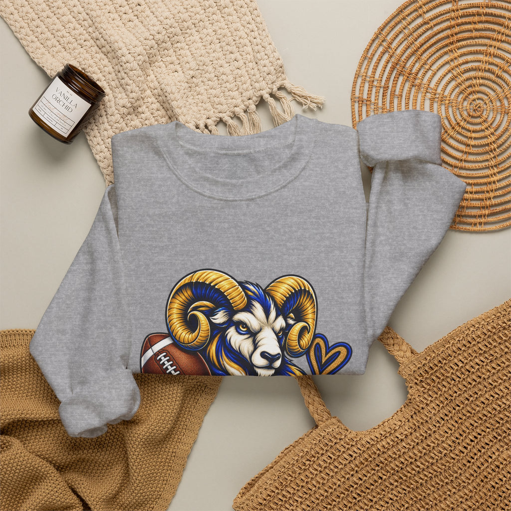 Football Mom Sweatshirt – Ram Mascot Graphic Crewneck