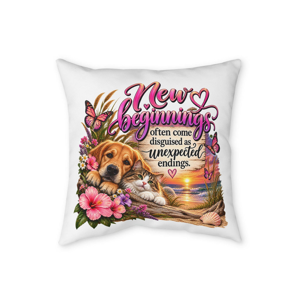 New Beginnings Inspirational Dog and Cat Pillowcase – Secondactmom