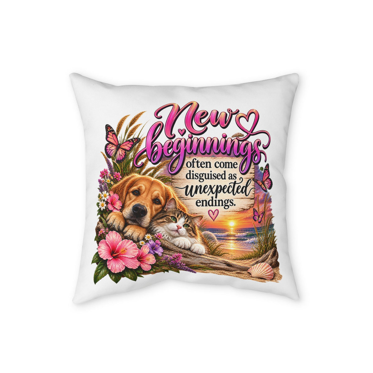 New Beginnings Inspirational Dog and Cat Pillowcase – Secondactmom
