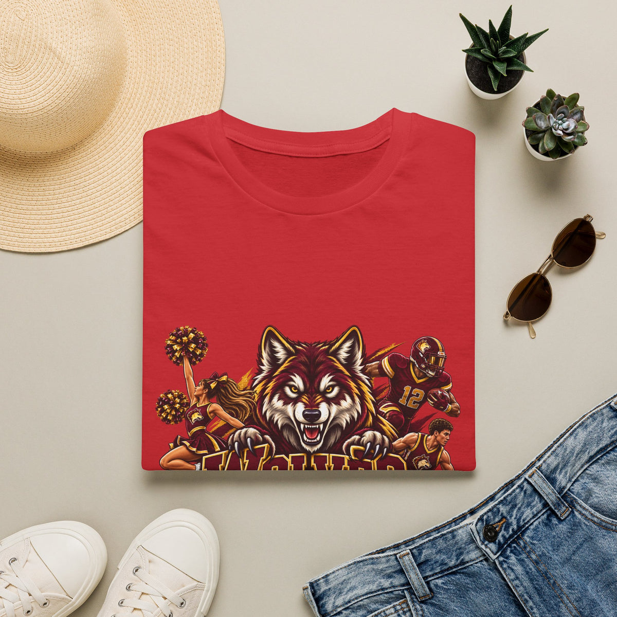 Wolves Mascot T-Shirt — Fierce Wolf Sports Graphic Tee