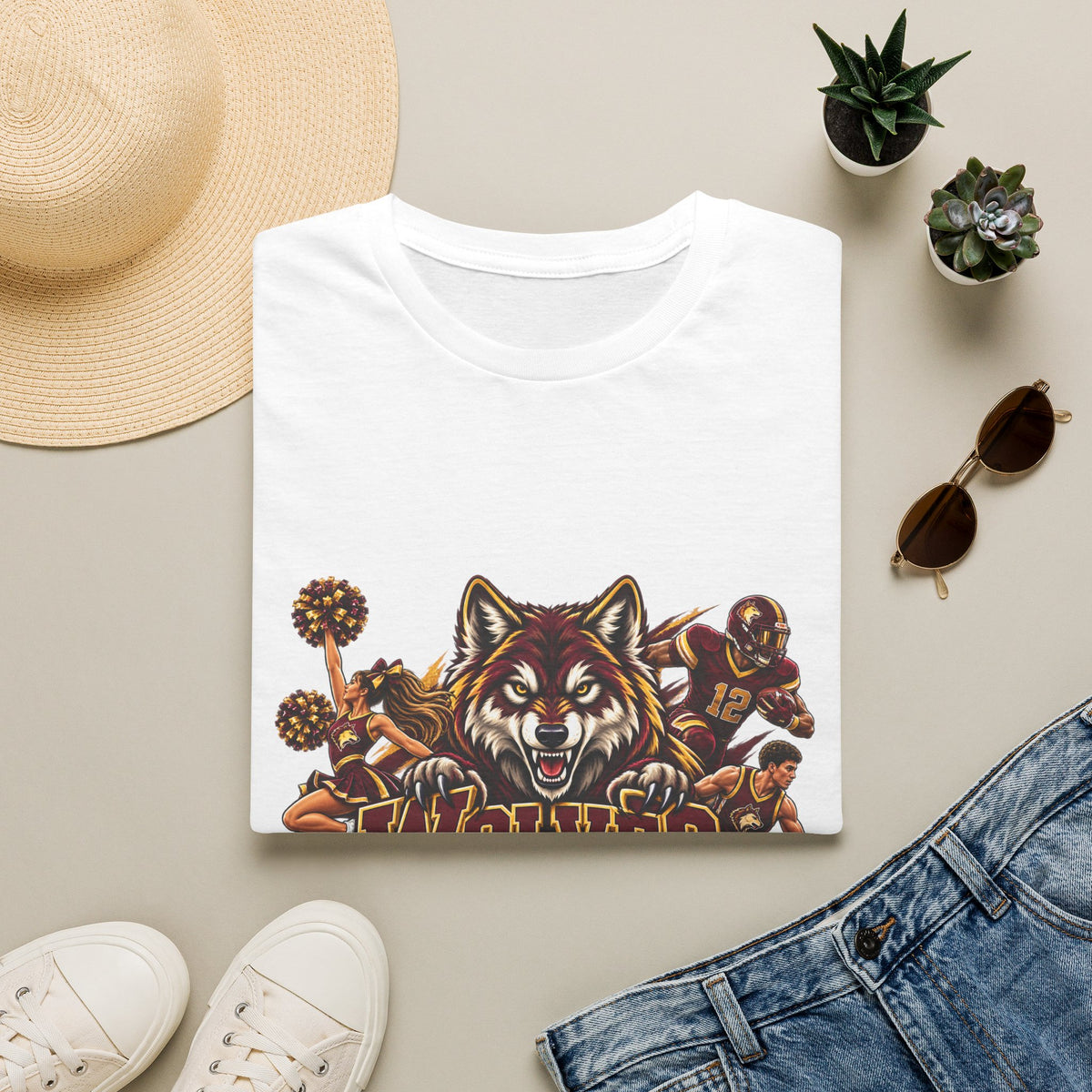 Wolves Mascot T-Shirt — Fierce Wolf Sports Graphic Tee