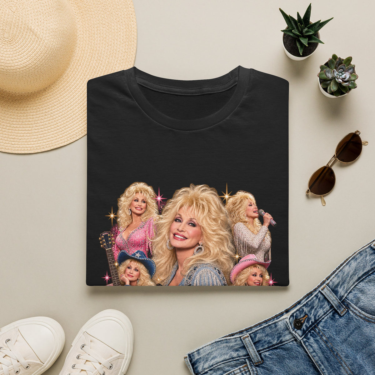 Dolly Parton Graphic T-Shirt — Vintage Collage Country Music Tee