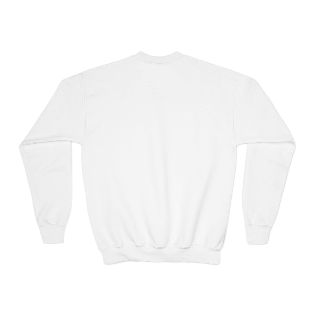 Youth Crewneck Sweatshirt — Cute Ghost Trio with Crescent Moon (Kids' Halloween Pullover)