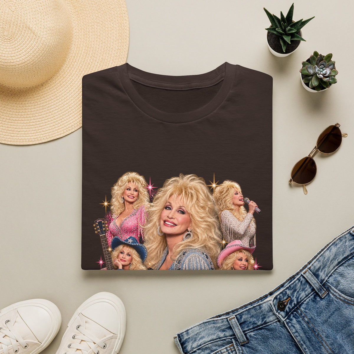 Dolly Parton Graphic T-Shirt — Vintage Collage Country Music Tee