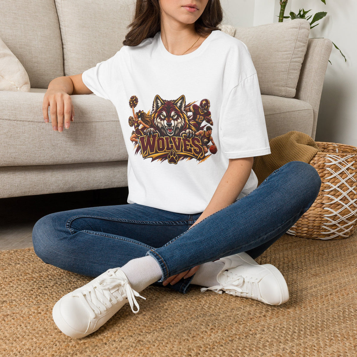 Wolves Mascot T-Shirt — Fierce Wolf Sports Graphic Tee
