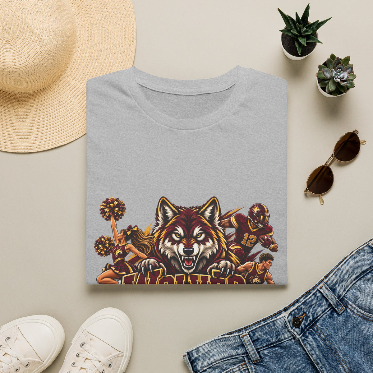 Wolves Mascot T-Shirt — Fierce Wolf Sports Graphic Tee
