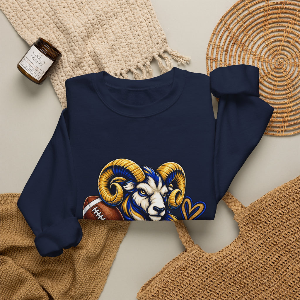 Football Mom Sweatshirt – Ram Mascot Graphic Crewneck