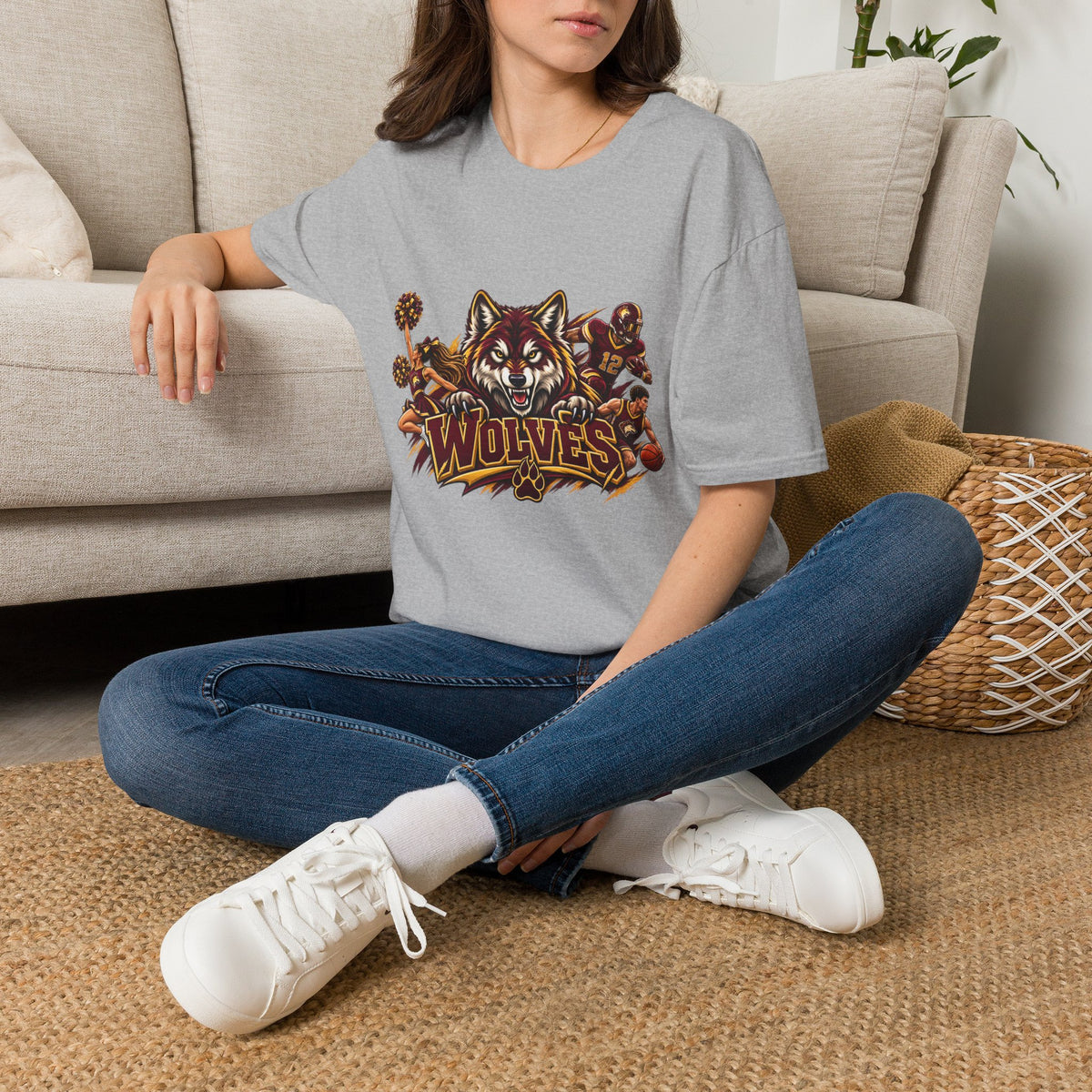 Wolves Mascot T-Shirt — Fierce Wolf Sports Graphic Tee