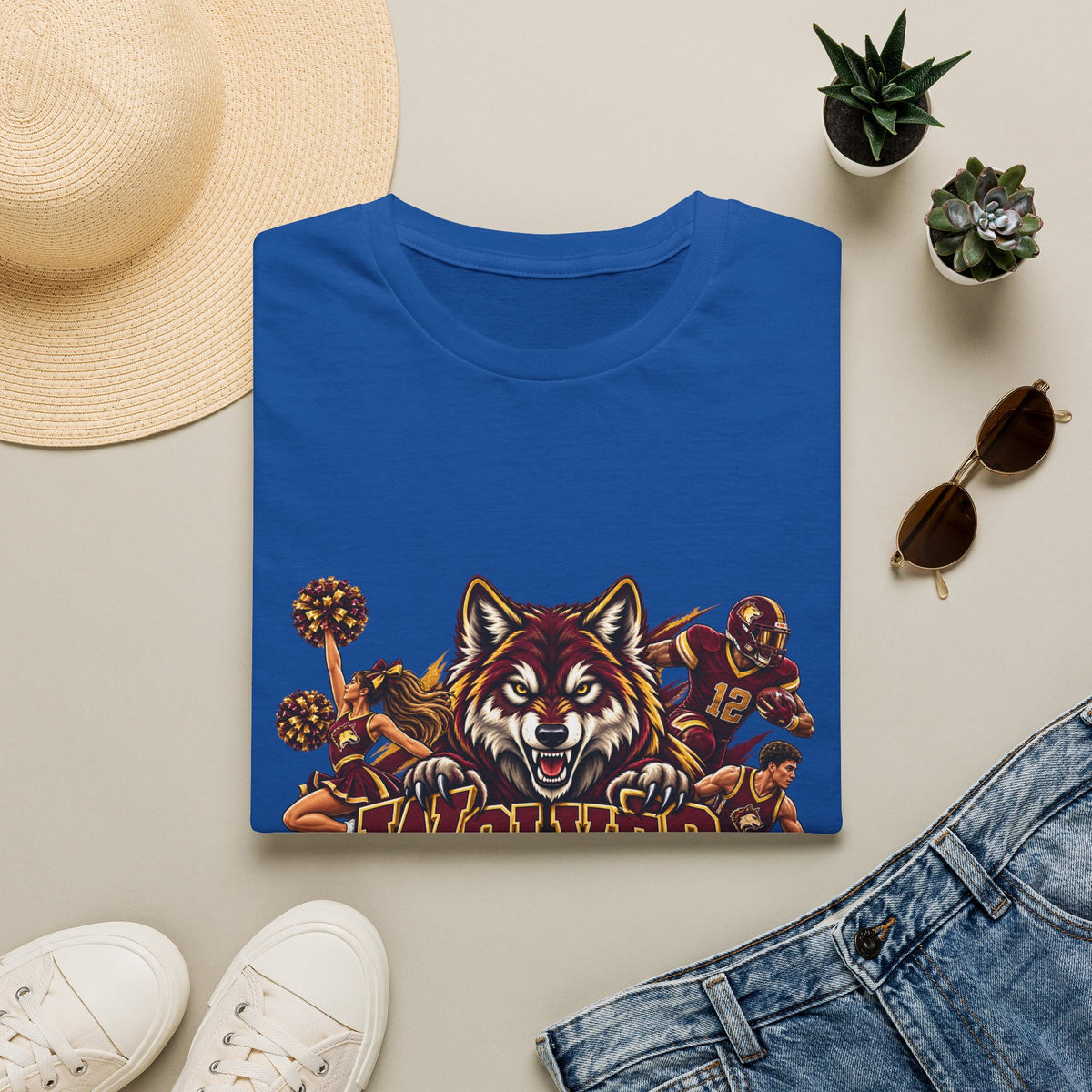 Wolves Mascot T-Shirt — Fierce Wolf Sports Graphic Tee