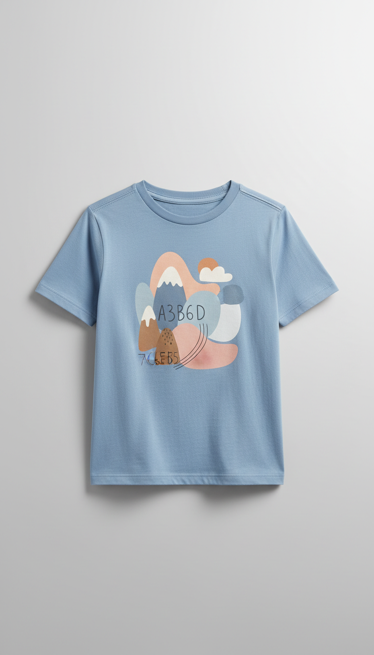 Powder Blue Kids' Graphic T-Shirt