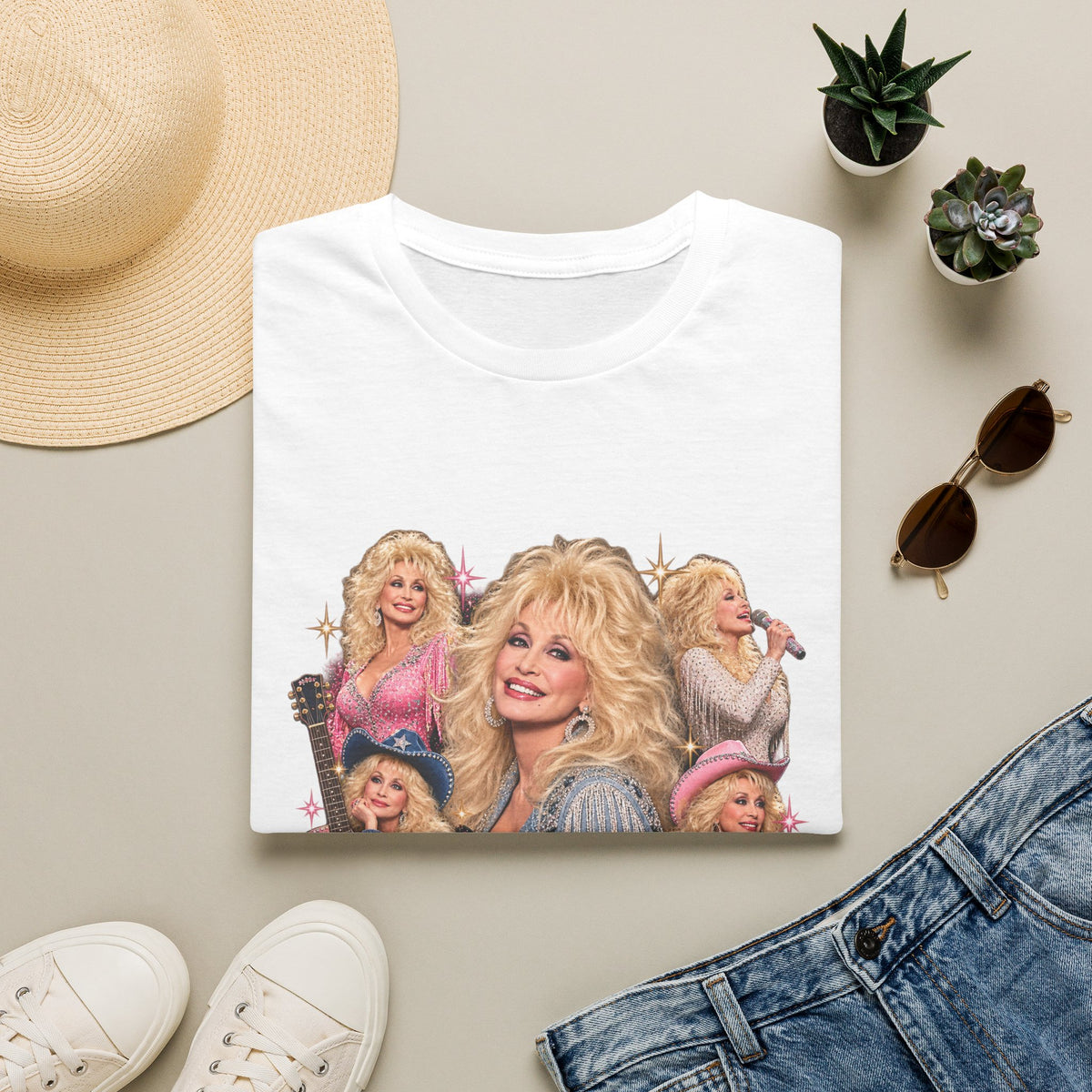Dolly Parton Graphic T-Shirt — Vintage Collage Country Music Tee
