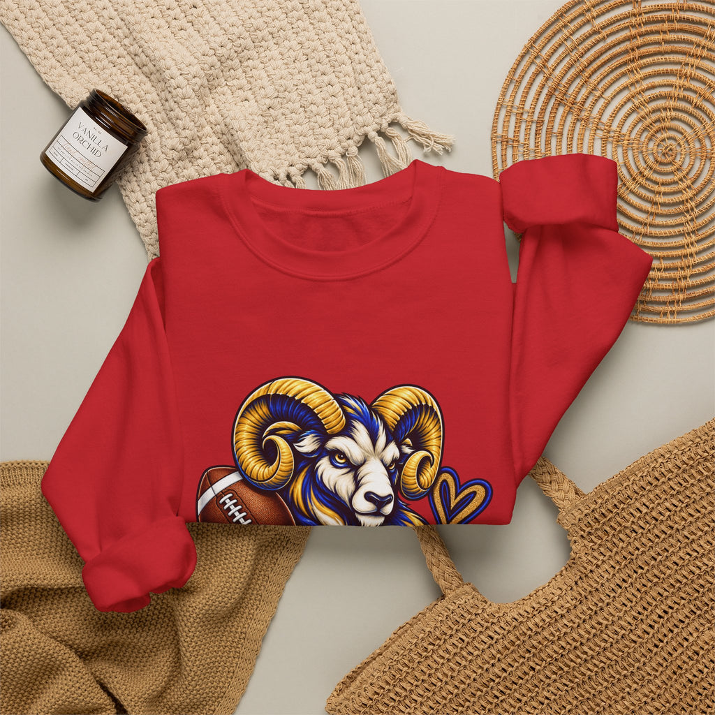 Football Mom Sweatshirt – Ram Mascot Graphic Crewneck