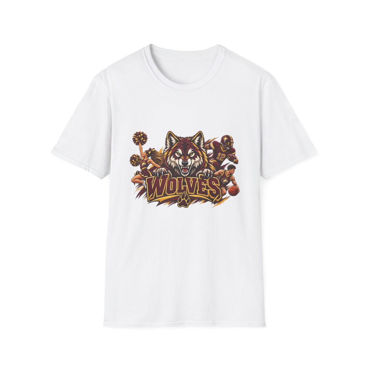 Wolves Mascot T-Shirt — Fierce Wolf Sports Graphic Tee