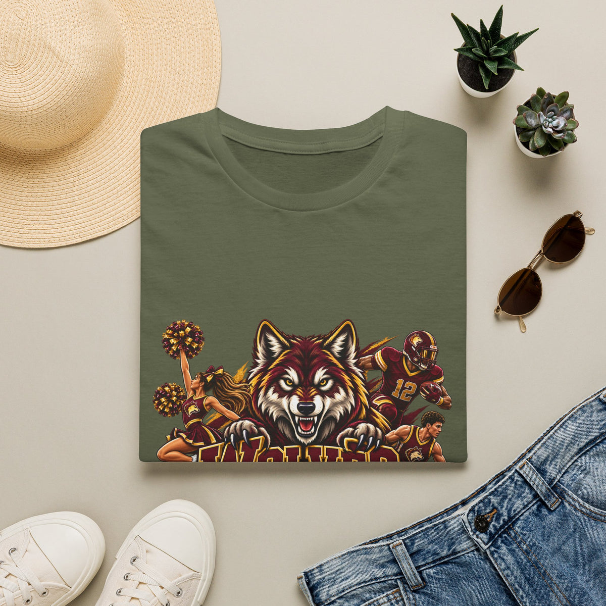 Wolves Mascot T-Shirt — Fierce Wolf Sports Graphic Tee