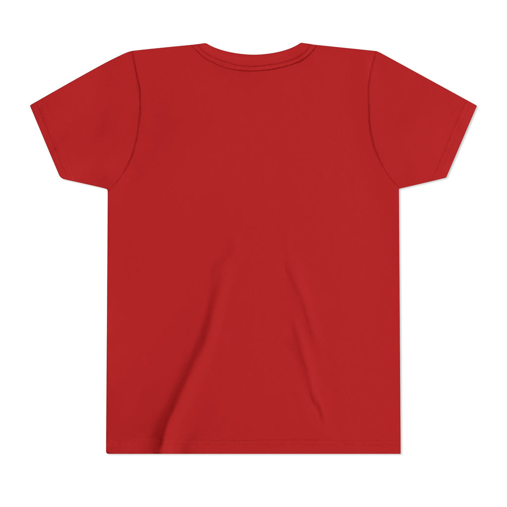Youth Teacher Tee — Colorful Retro "Teacher" Text with Bow Pencil Graphic
