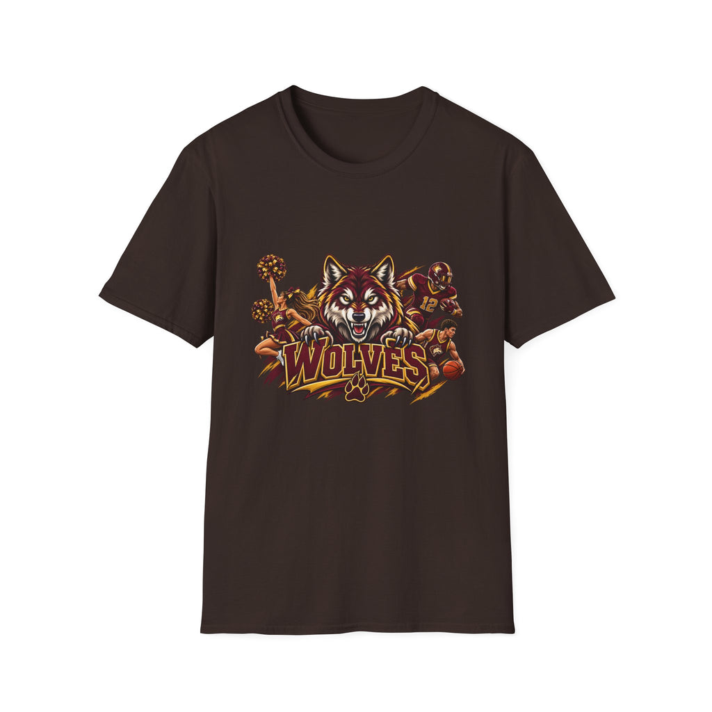 Wolves Mascot T-Shirt — Fierce Wolf Sports Graphic Tee