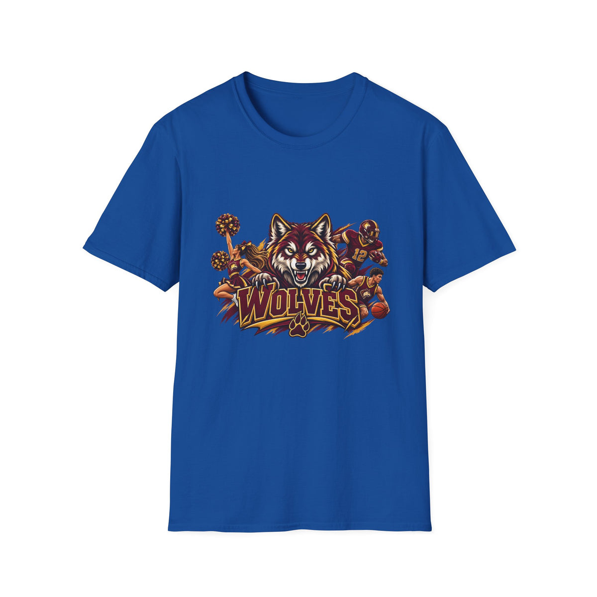 Wolves Mascot T-Shirt — Fierce Wolf Sports Graphic Tee
