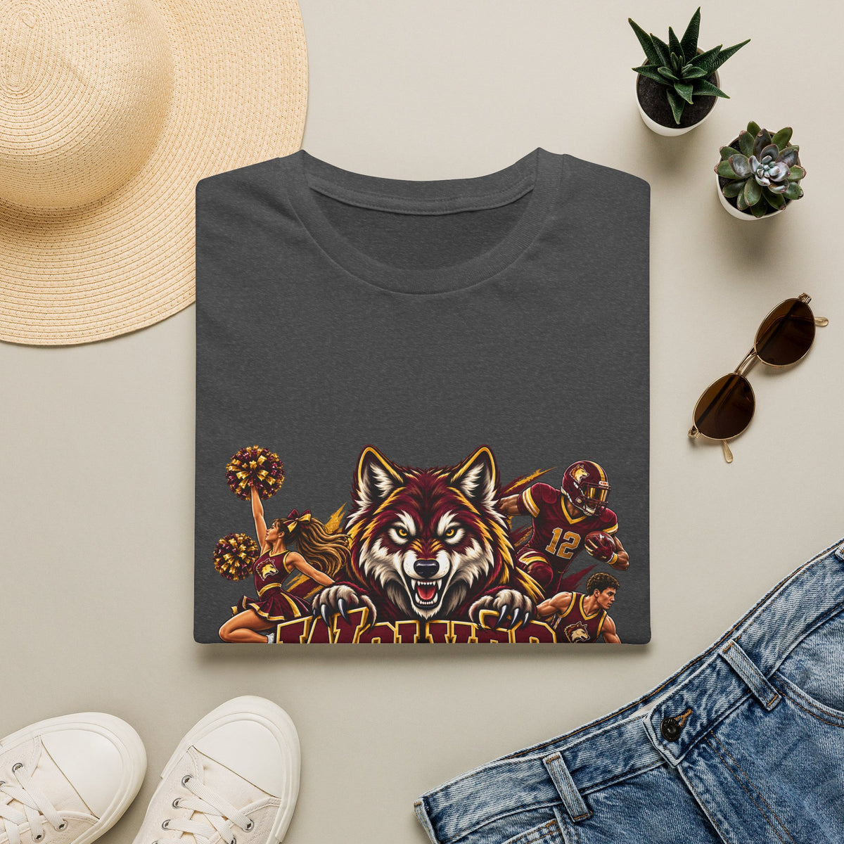 Wolves Mascot T-Shirt — Fierce Wolf Sports Graphic Tee