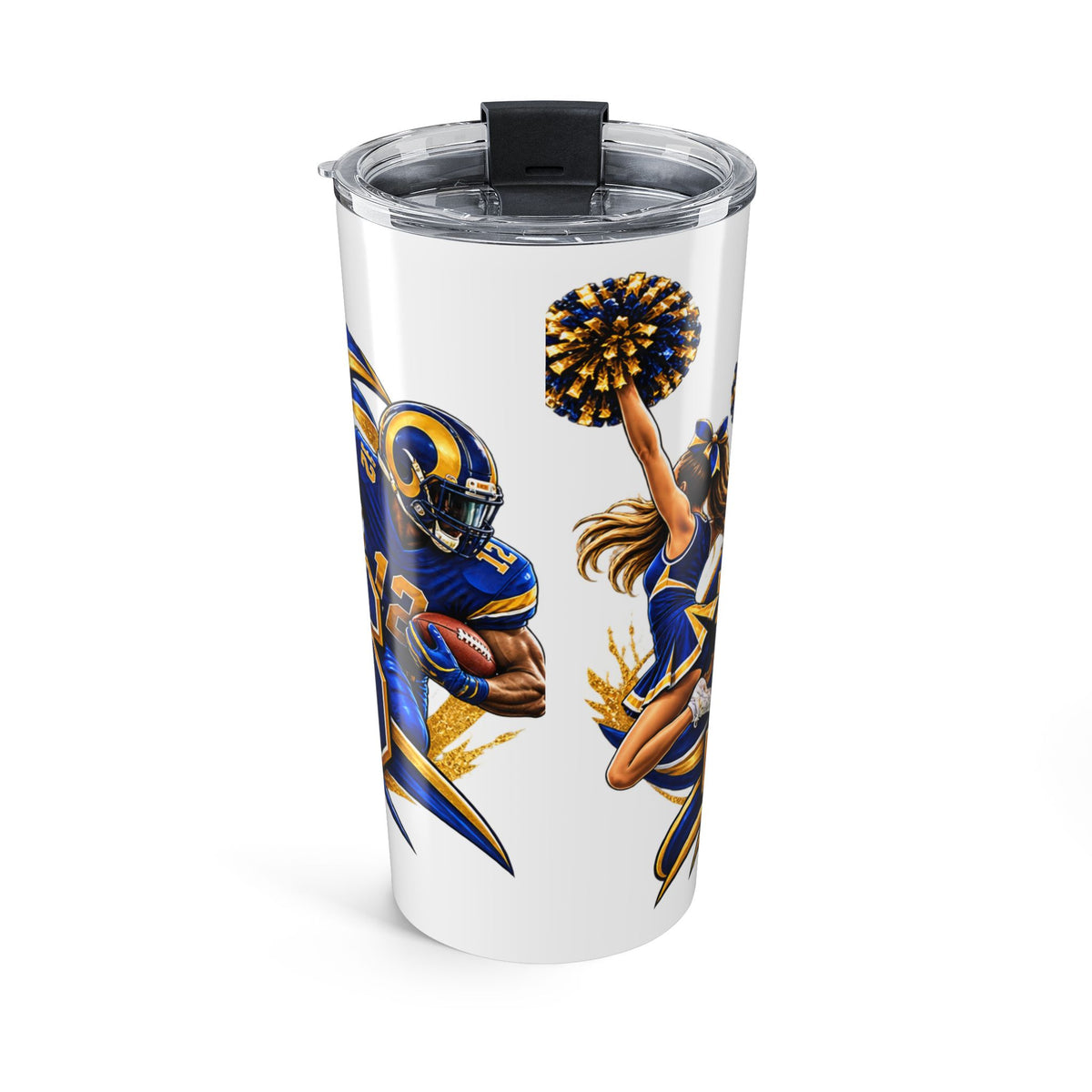 Rams Sports Tumbler 20oz – Team Mascot Basketball & Cheer Insulated Travel Cup