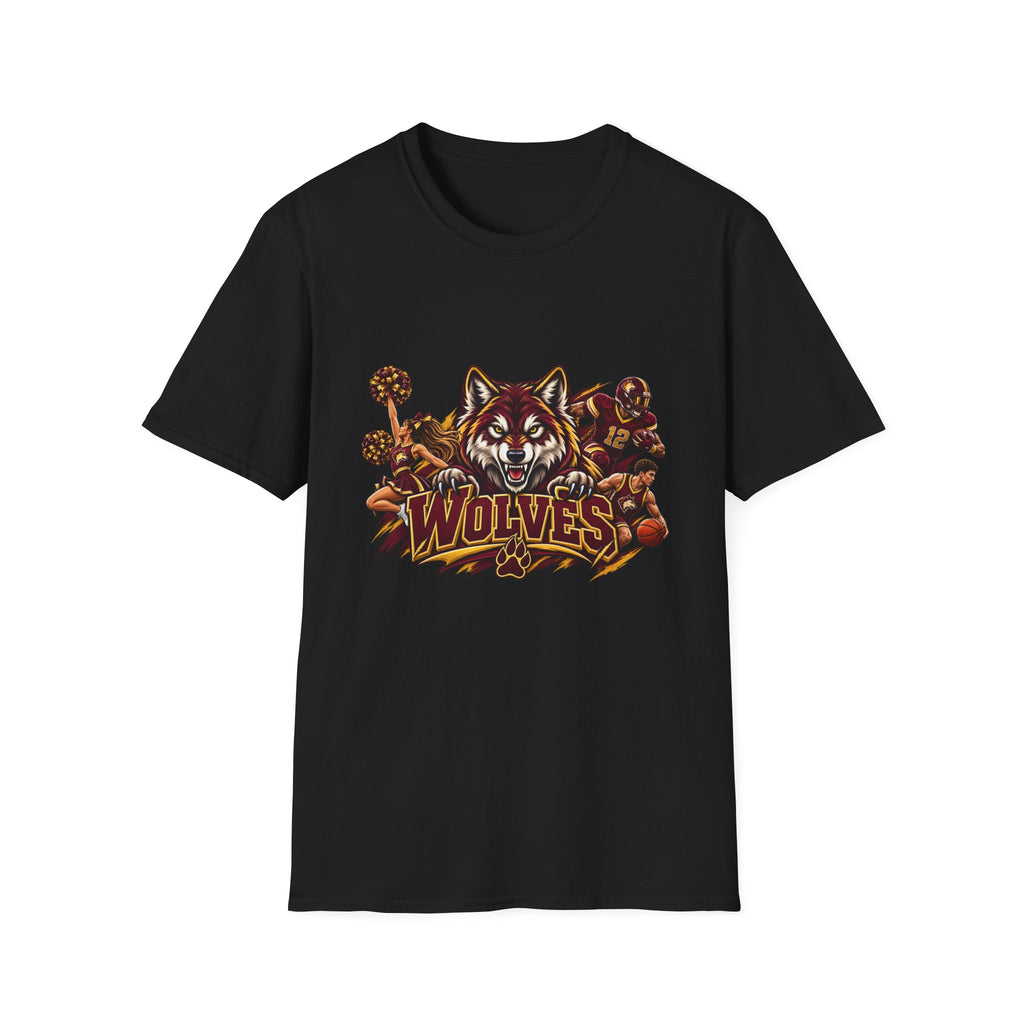 Wolves Mascot T-Shirt — Fierce Wolf Sports Graphic Tee