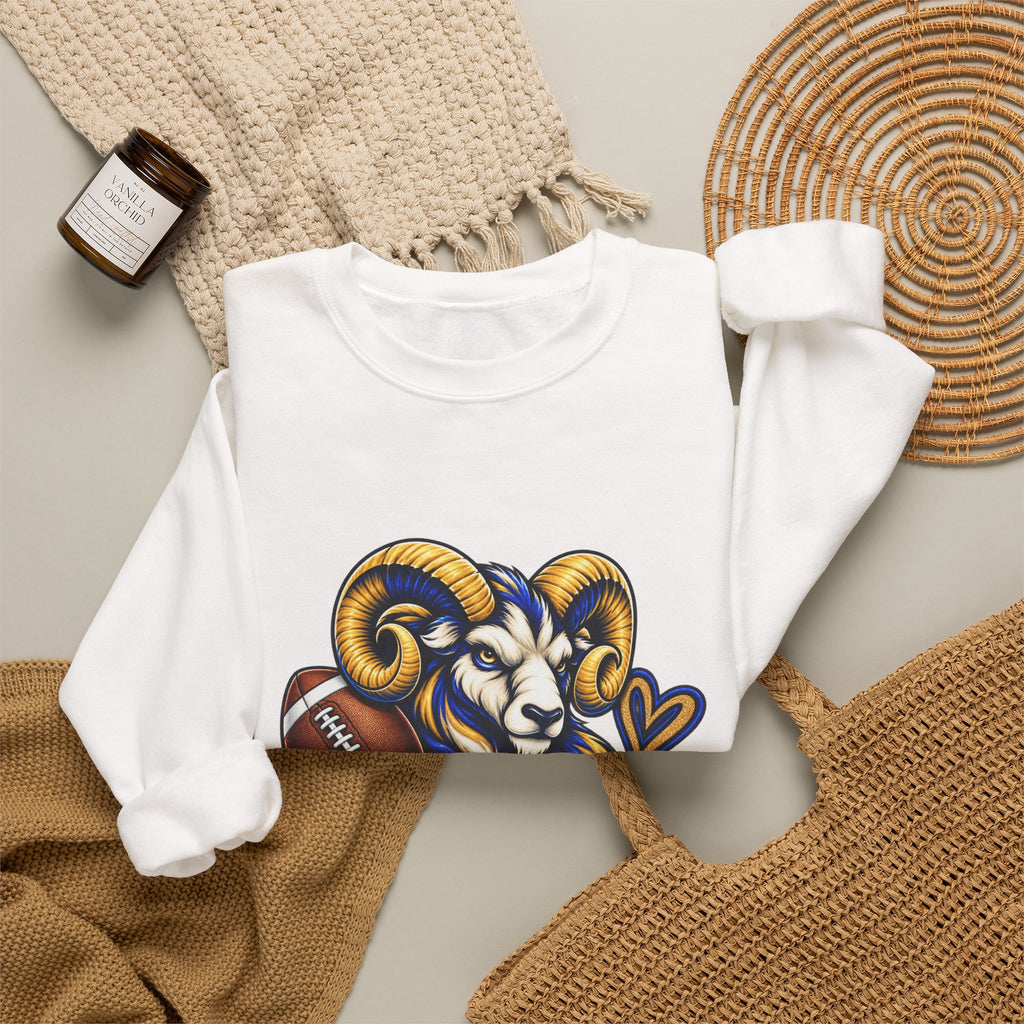 Football Mom Sweatshirt – Ram Mascot Graphic Crewneck