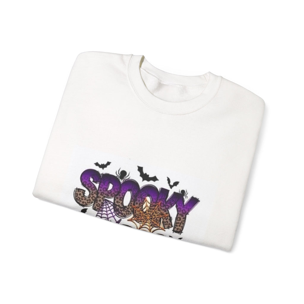 Spooky Vibes Sweatshirt — Halloween Bat Graphic Crewneck