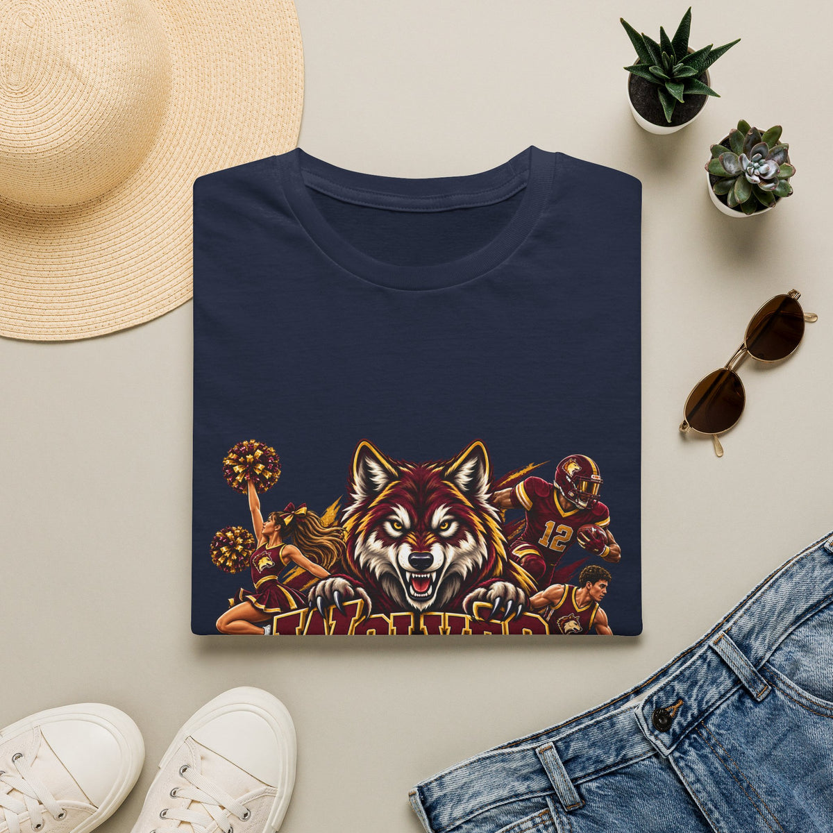 Wolves Mascot T-Shirt — Fierce Wolf Sports Graphic Tee