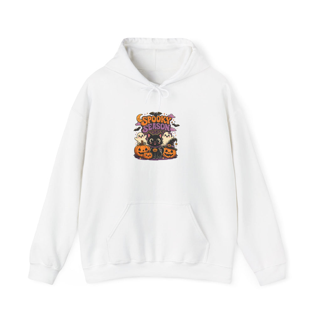 Spooky Season Halloween Hoodie – Cute Ghosts, Cats & Pumpkins Design